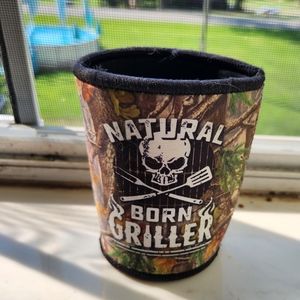 Can koozie, standard size,  "natural born griller"
